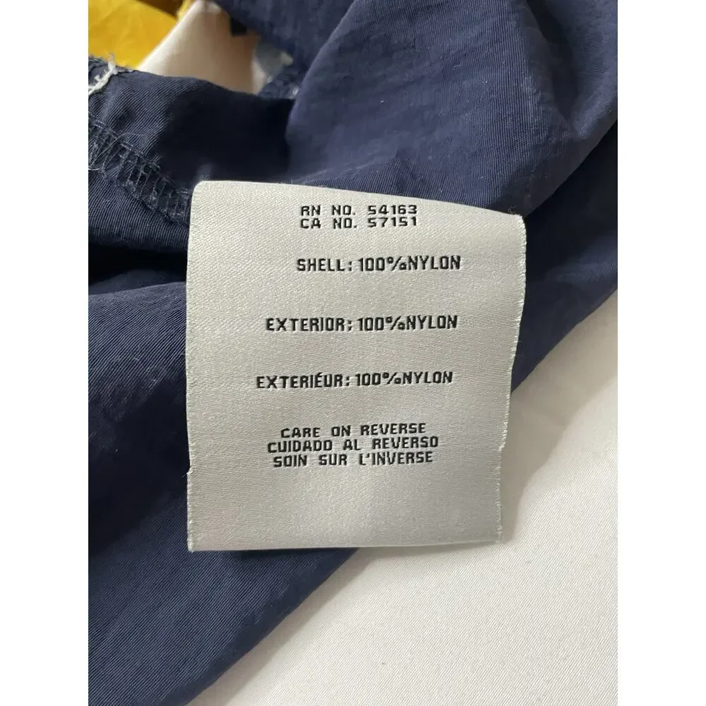Levi's Hooded Half Zip Windbreaker Jacket XL Yellow Blue Colorblock Logo Nylon